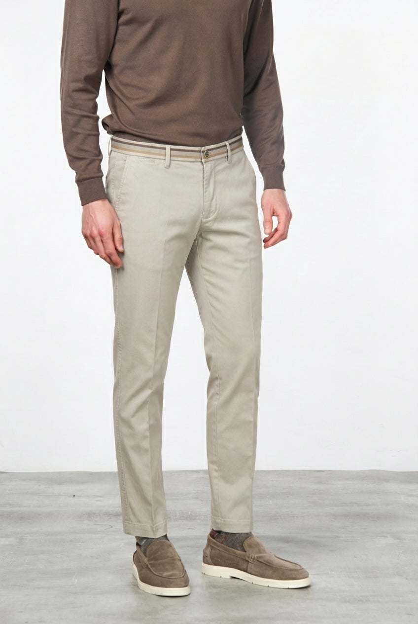 Torino Winter pantalone chino uomo in gabardina stretch slim fit