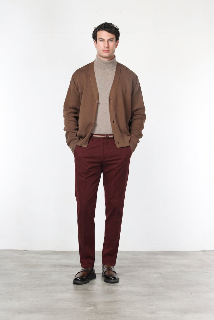 Torino Winter pantalone chino uomo in gabardina stretch slim fit