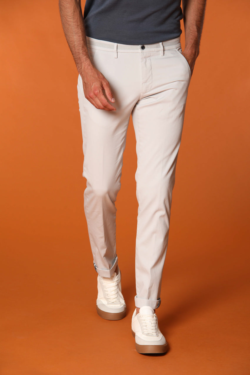 Torino University men’s chino pants in stretch satin slim fit