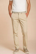 Torino University men's chino pants in stretch satin slim fit