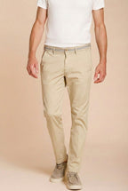 Torino University men's chino pants in stretch satin slim fit