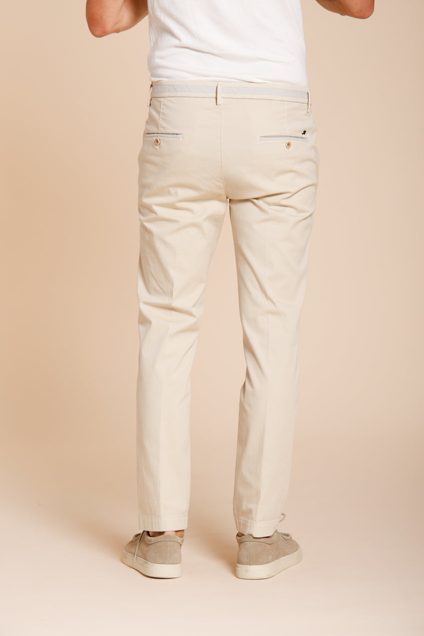 Torino University men's chino pants in stretch satin slim fit