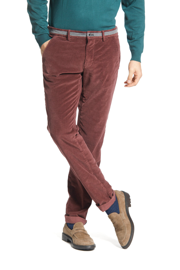 Torino University pantalone chino uomo in velluto 1500 righe slim fit