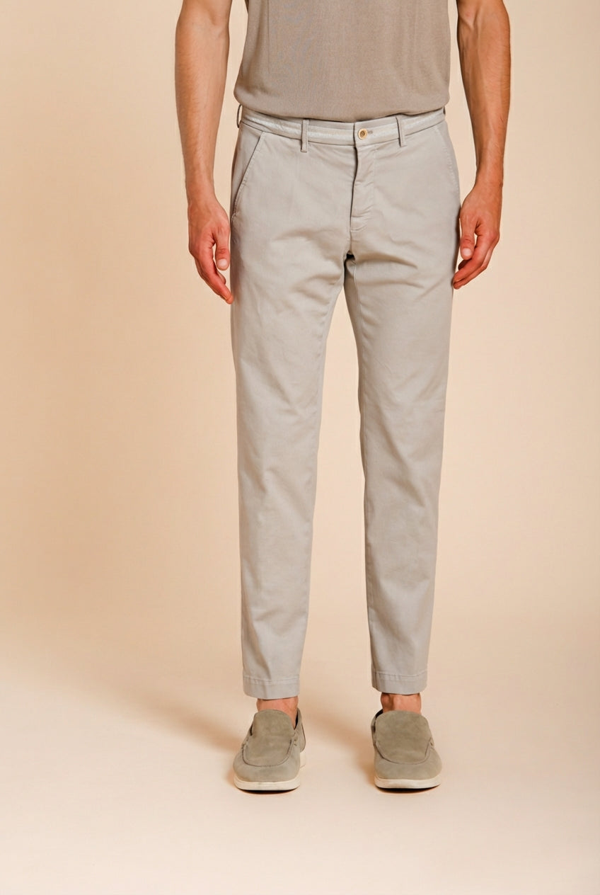 Torino Elegance men's chino pants in fine cotton and lyocell tricot slim fit