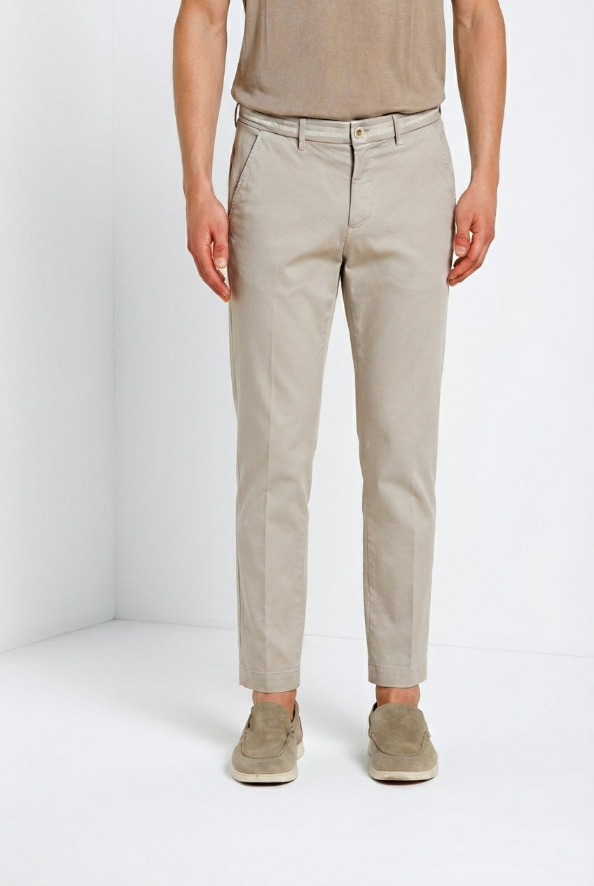 Torino Elegance men's chino pants in fine cotton and lyocell tricot slim fit