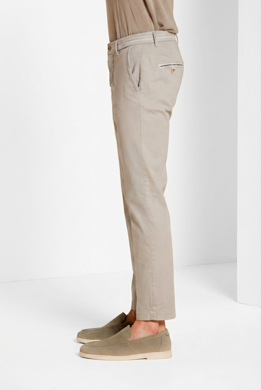 Torino Elegance men's chino pants in fine cotton and lyocell tricot slim fit