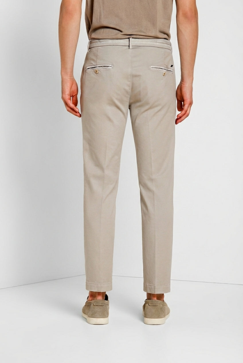 Torino Elegance men's chino pants in fine cotton and lyocell tricot slim fit