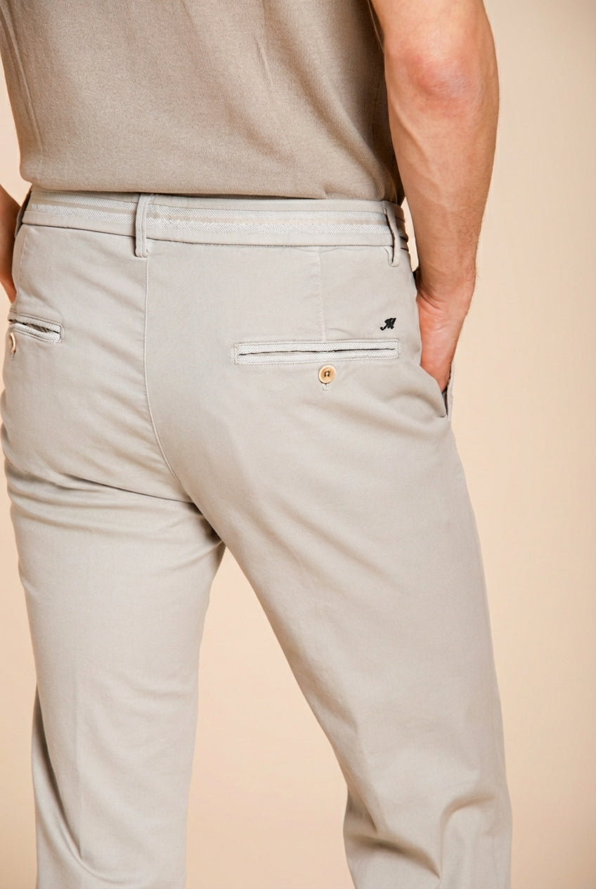 Torino Elegance men's chino pants in fine cotton and lyocell tricot slim fit