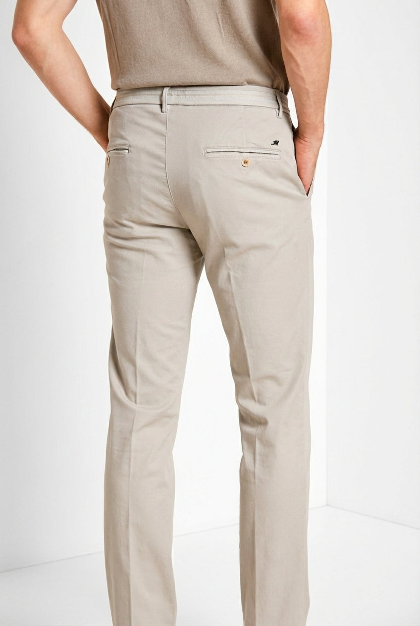 Torino Elegance men's chino pants in fine cotton and lyocell tricot slim fit