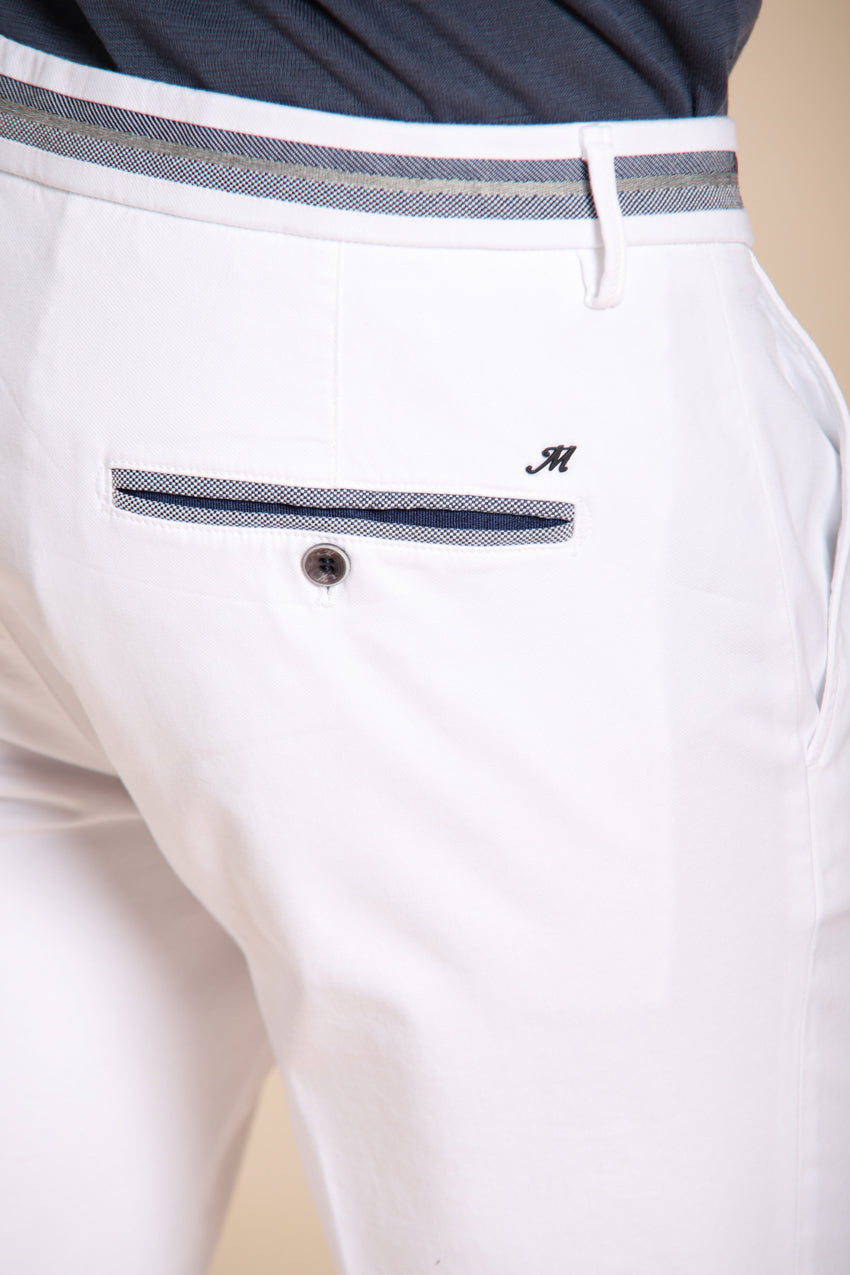 Torino Elegance pantalone chino uomo in tricotina fine di cotone e lyocell slim fit