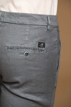 Torino pantalone chino uomo in twill di cotone e lino slim fit