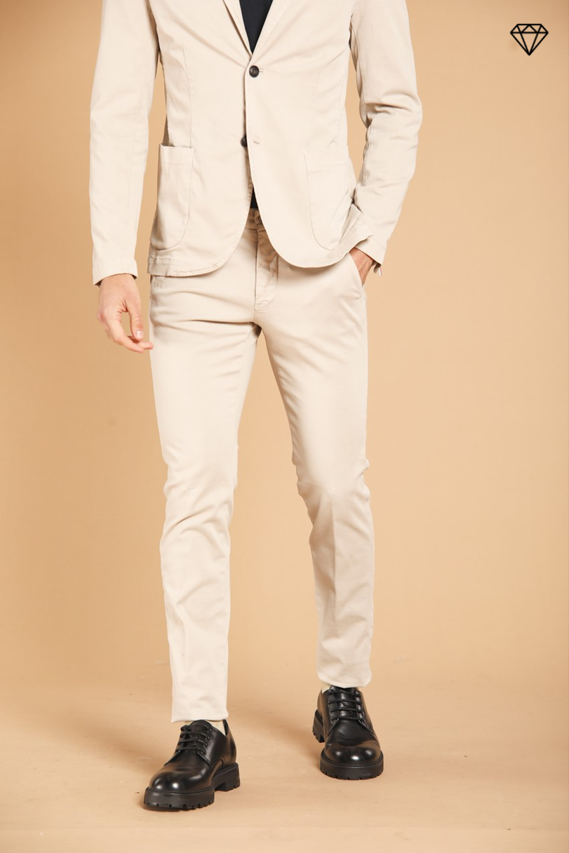 Torino pantalone chino uomo in gabardina slim fit ①