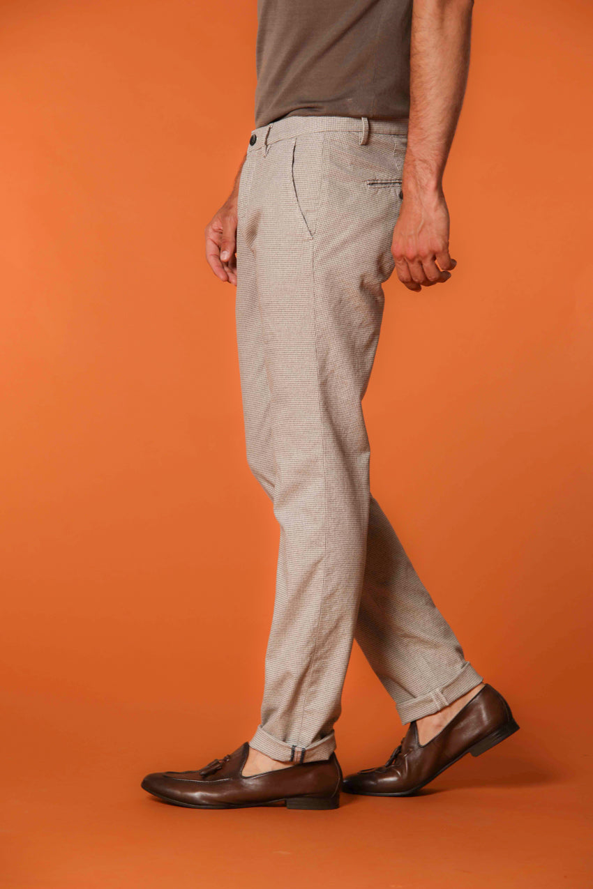 Torino Maßgeschneiderte Herren Chino Hose mit Pied-de-Poule-Muster Regular Fit