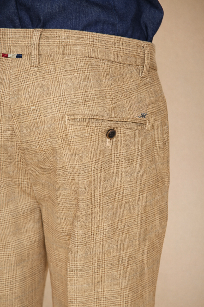 Torino pantalon chino homme imprimé Prince de Galles avec fil foncé slim fit