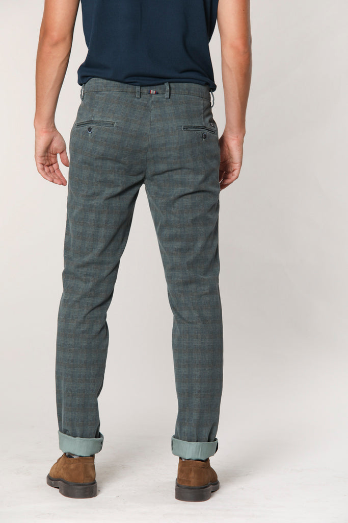 Torino Style pantalone chino uomo in gabardina con pattern galles sfumato slim fit