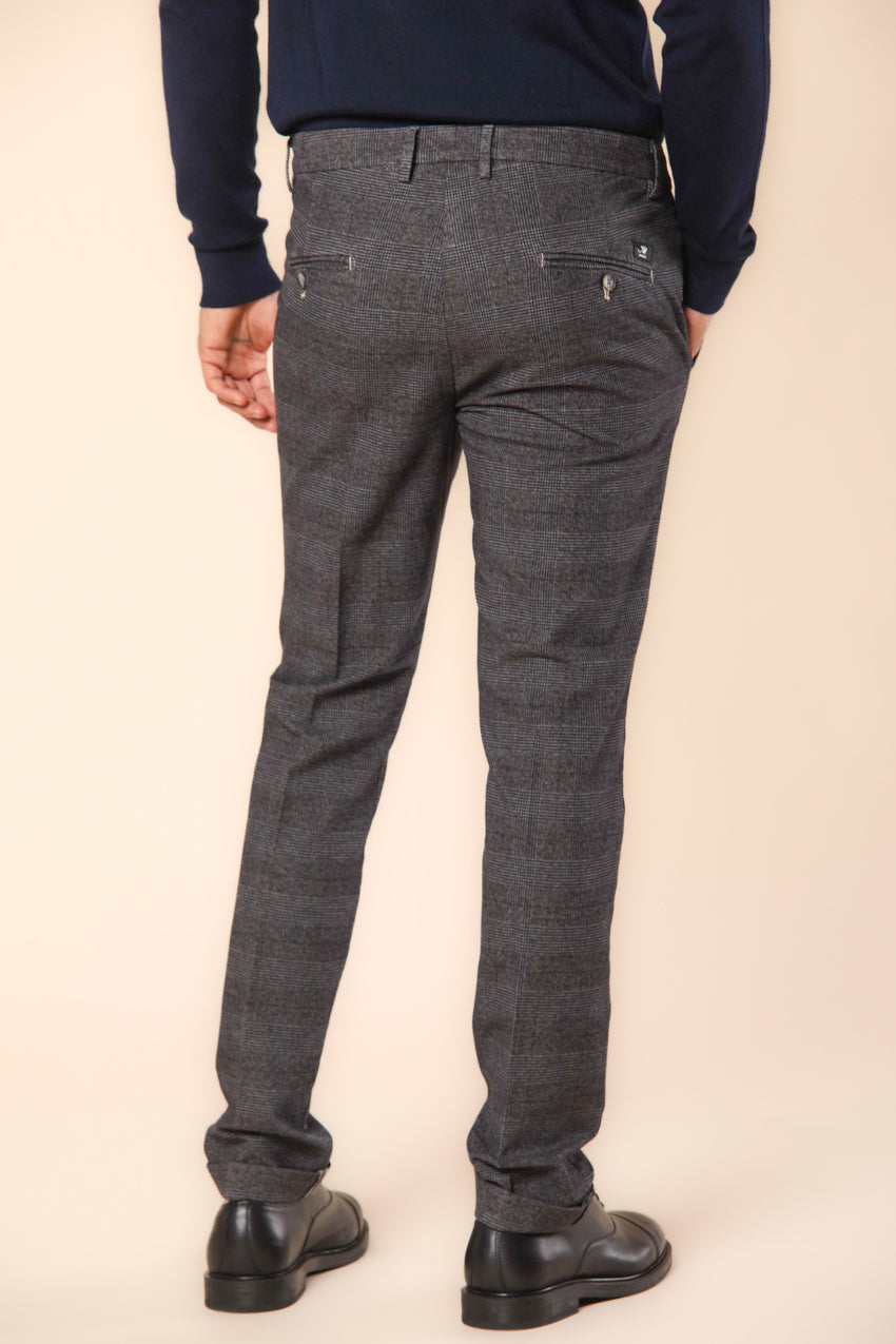 Torino Herren Chino-Hose aus Baumwolle Stretch mit schattiertem Rahmenmuster Slim Fit