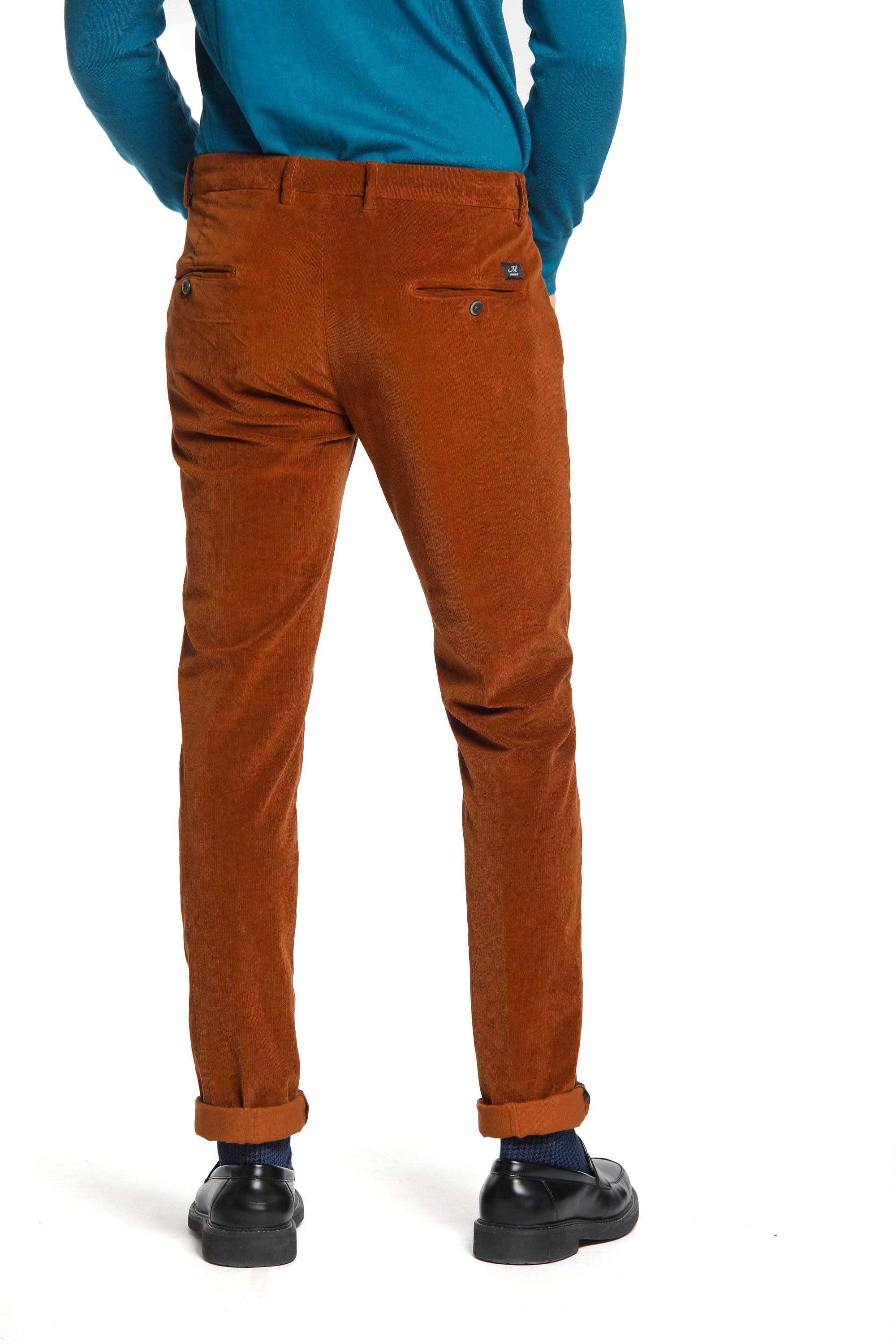 Torino Style pantalon chino homme en velours à rayures 1500 coupe slim