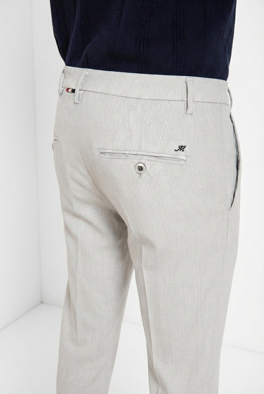 Milano pantalón chino hombre en espiga extra slim fit