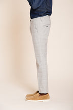 Torino pantalón chino hombre estampado príncipe de Gales con hilo oscuro slim fit