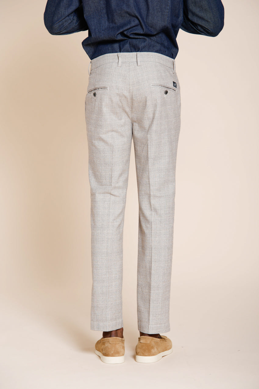 Torino pantalón chino hombre estampado príncipe de Gales con hilo oscuro slim fit