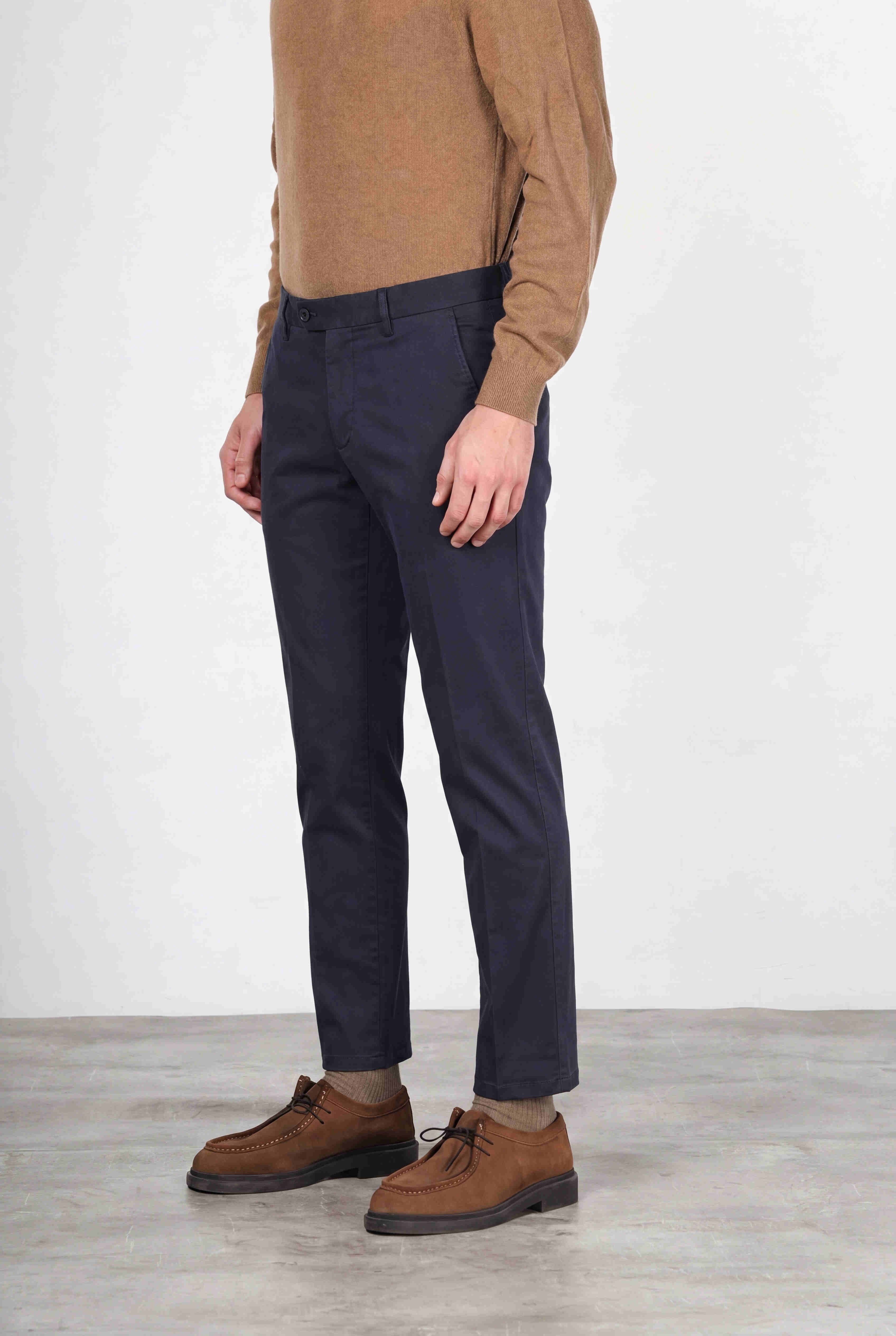 Torino Flex pantalone chino uomo in raso slim fit ①