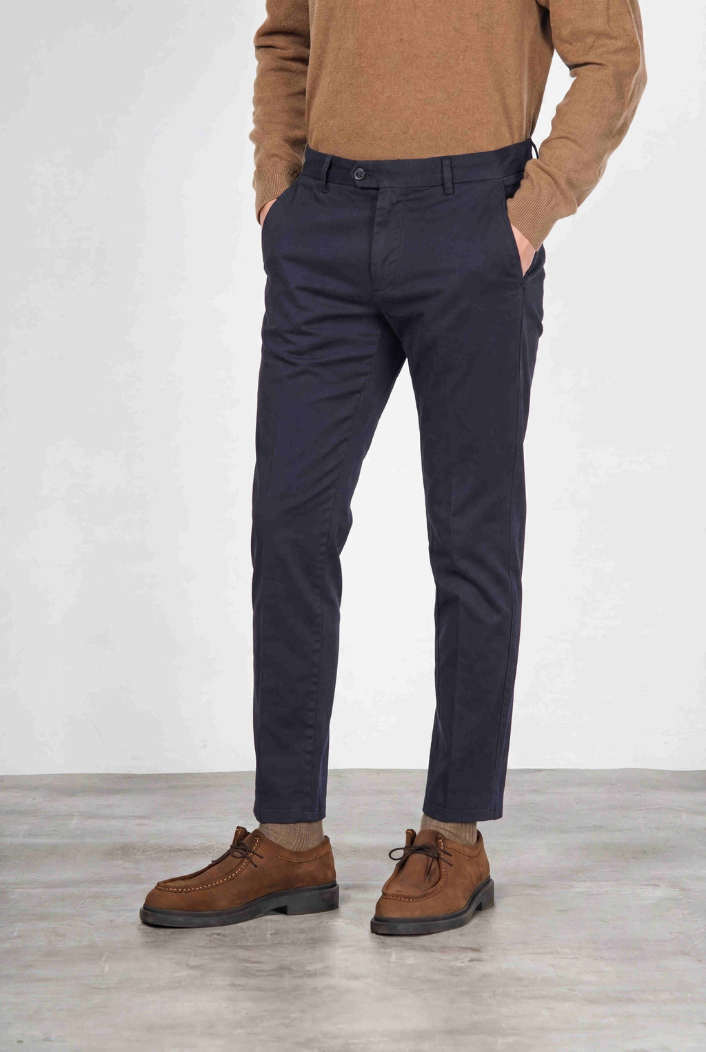 Torino Flex pantalone chino uomo in raso slim fit ①