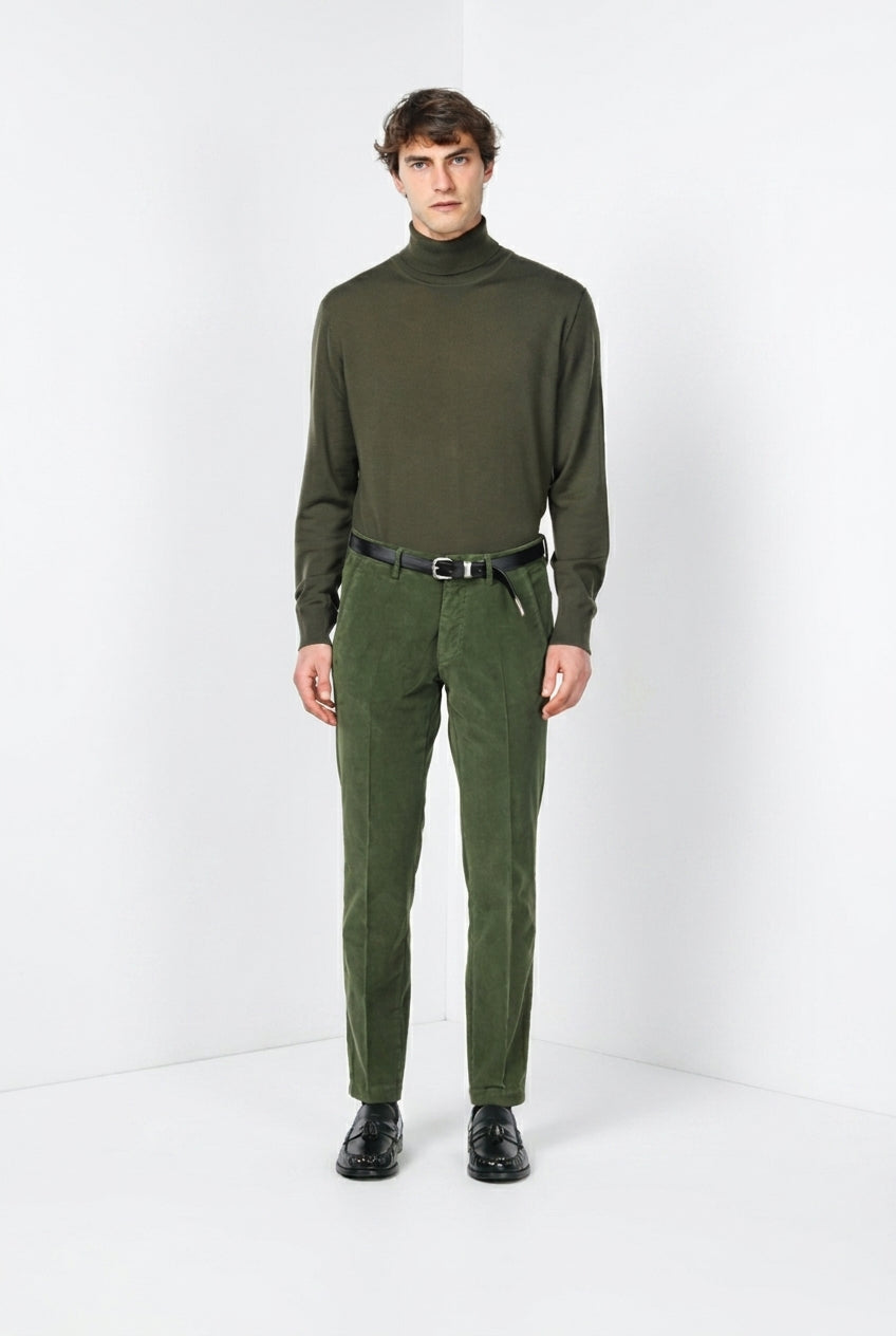 Torino pantalone chino uomo in velluto 1000 righe slim fit ①