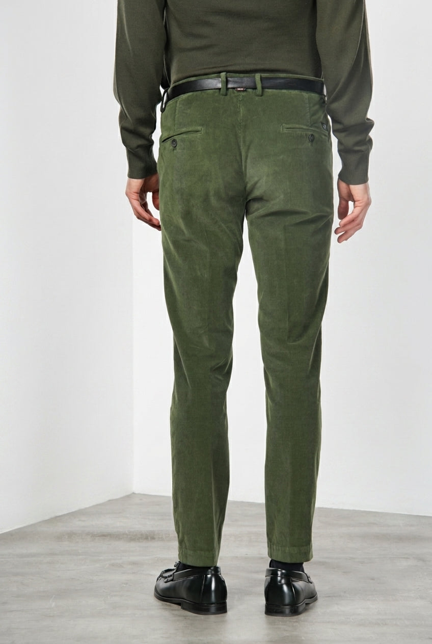 Torino pantalone chino uomo in velluto 1000 righe slim fit ①