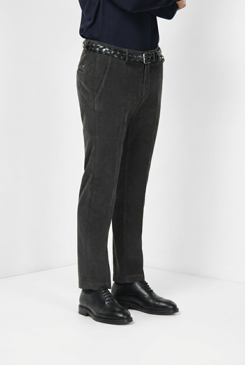 Torino pantalone chino uomo in velluto 1000 righe slim fit ①