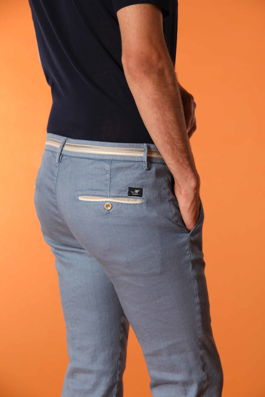 Torino Oxford pantalone chino uomo in twill di lino e cotone slim fit