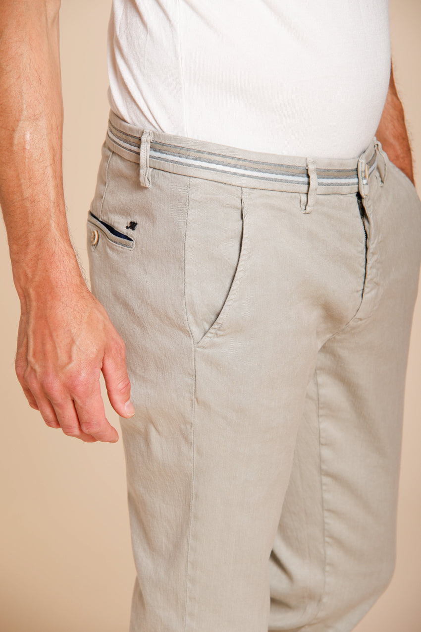 Torino Oxford pantalone chino uomo in twill di lino e cotone slim fit