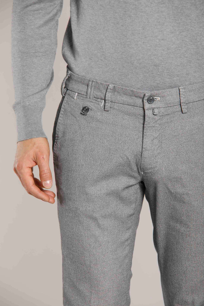 Torino Prestige pantalone chino uomo in cotone modal con micro fantasia slim fit