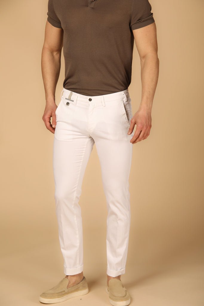 Torino Prestige pantalone chino uomo in raso stretch con nastri slim