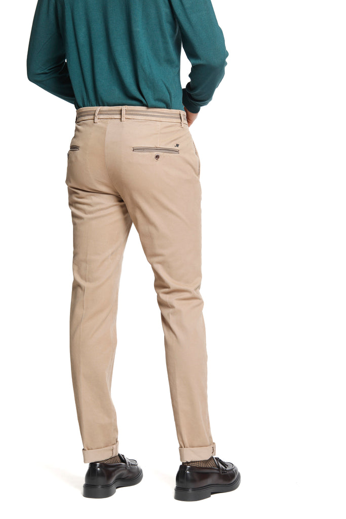 Torino Tapes pantalone chino uomo in gabardina e cotone modal stretch slim fit