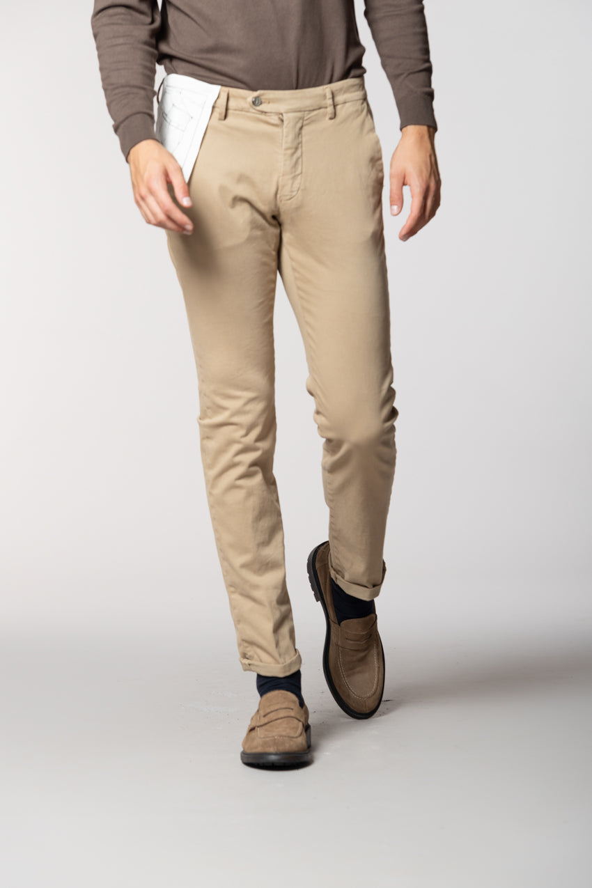 Torino Flex pantalone chino uomo in raso slim fit