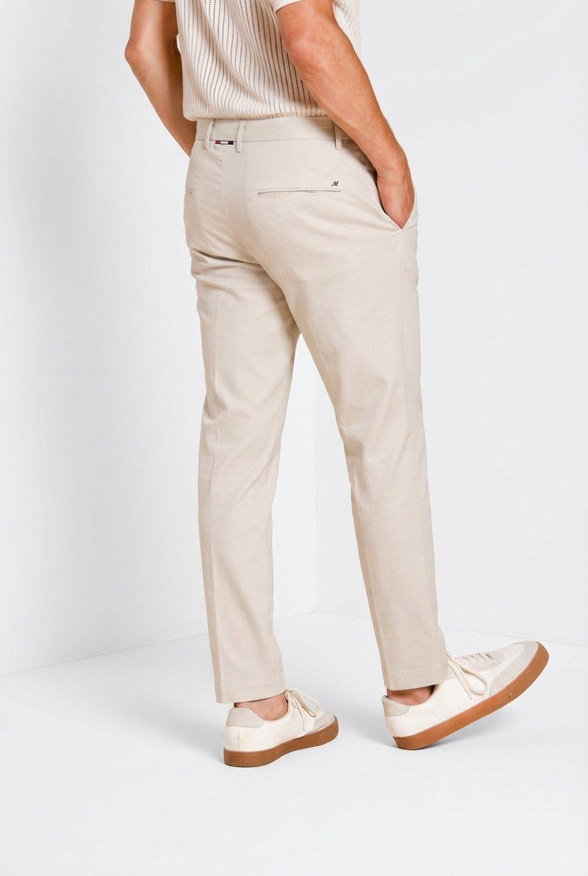Torino Flex pantalón chino hombre en gabardina stretch slim fit ①