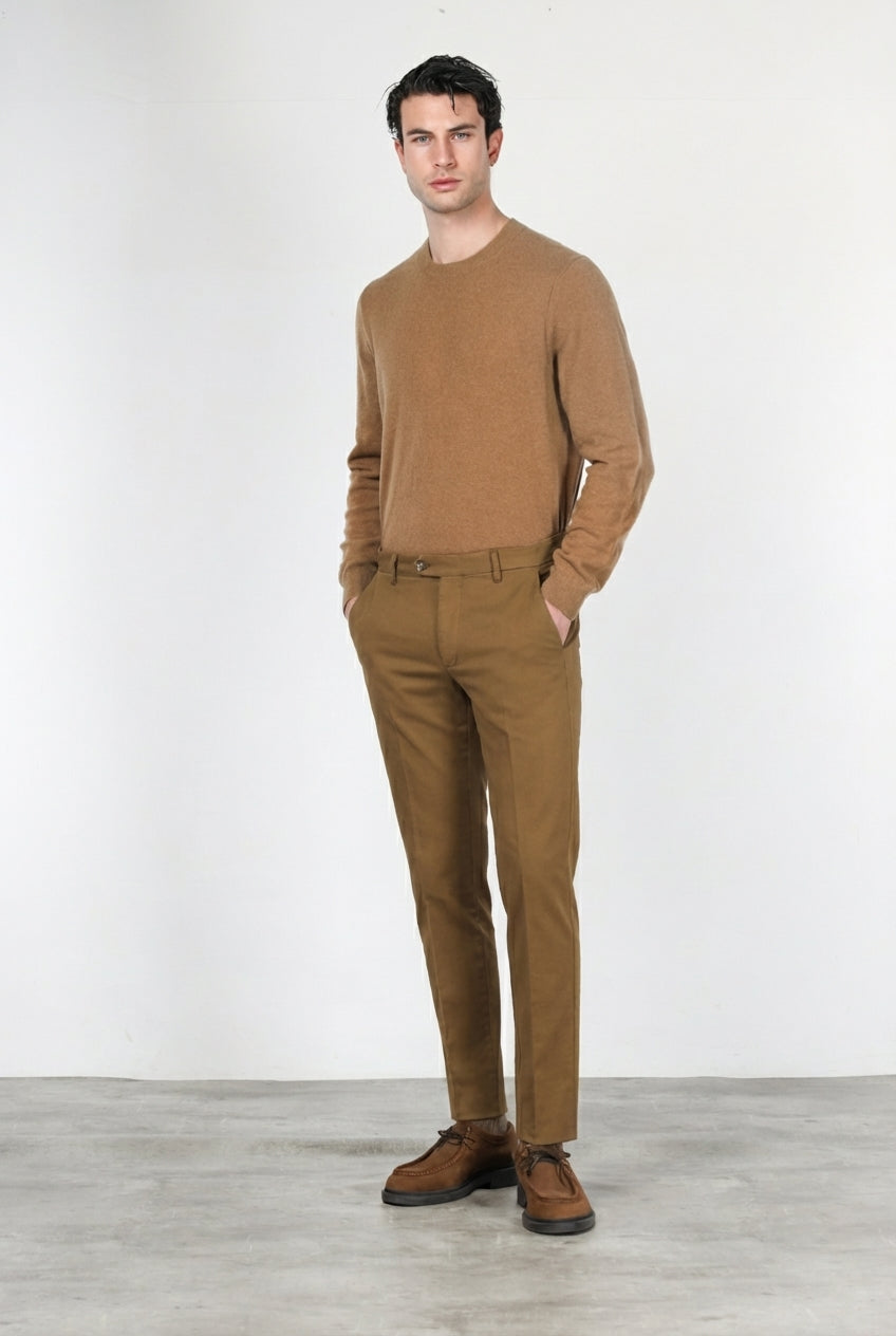 Torino Flex pantalone chino uomo in raso slim fit ①