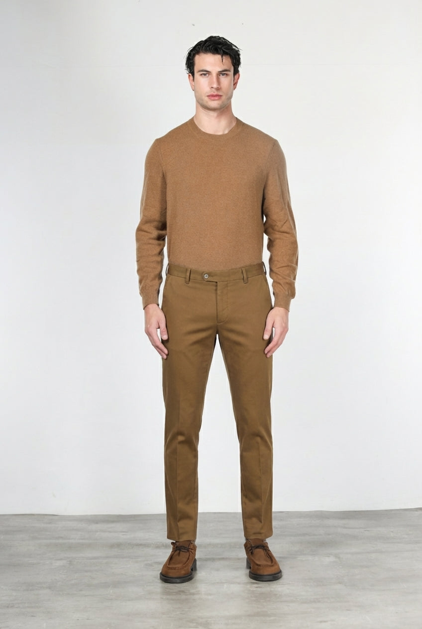 Torino Flex pantalone chino uomo in raso slim fit ①