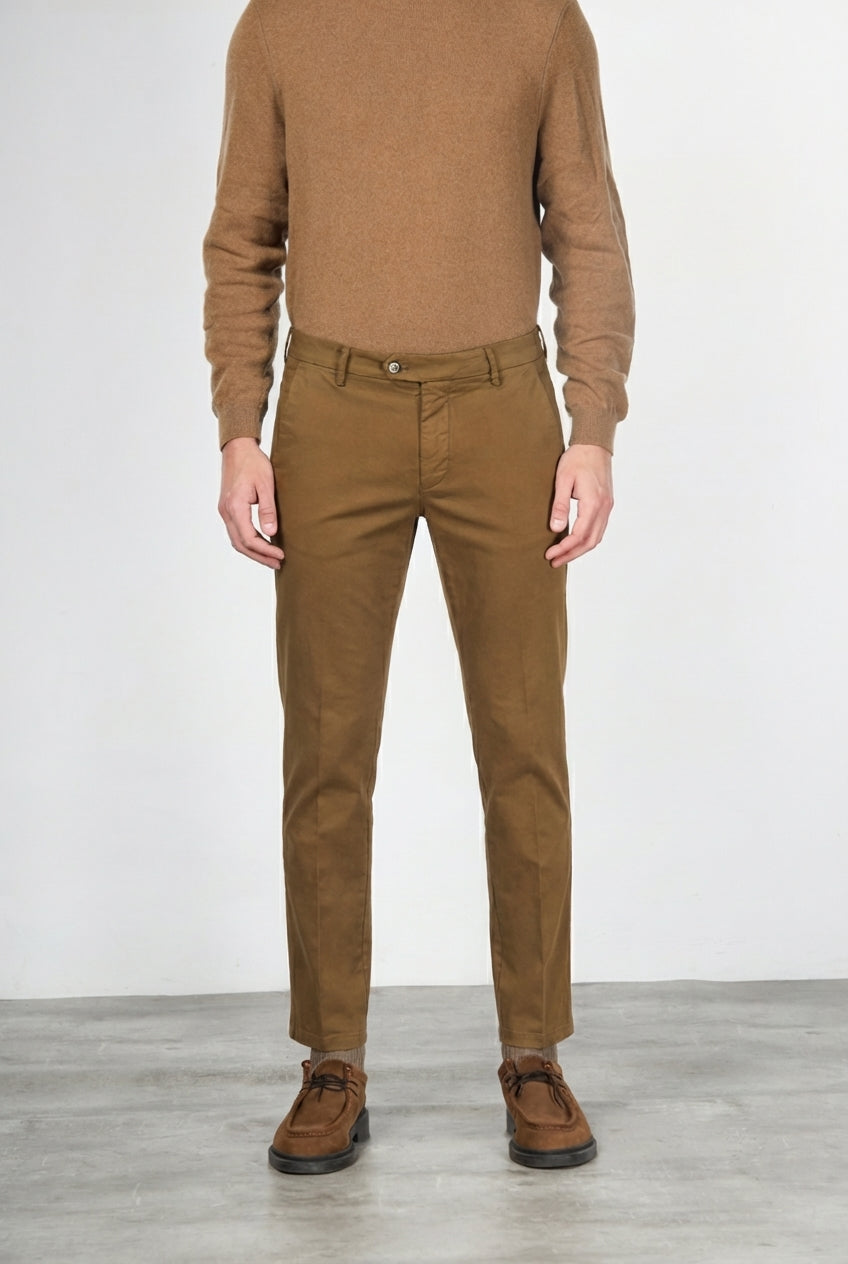 Torino Flex pantalone chino uomo in raso slim fit ①