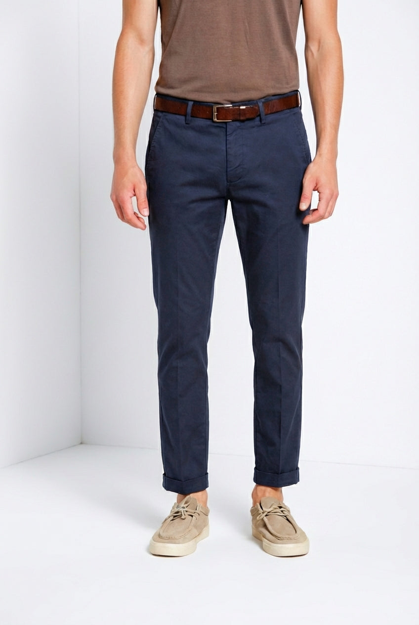 Torino Flex pantalone chino uomo in gabardina stretch slim fit ①