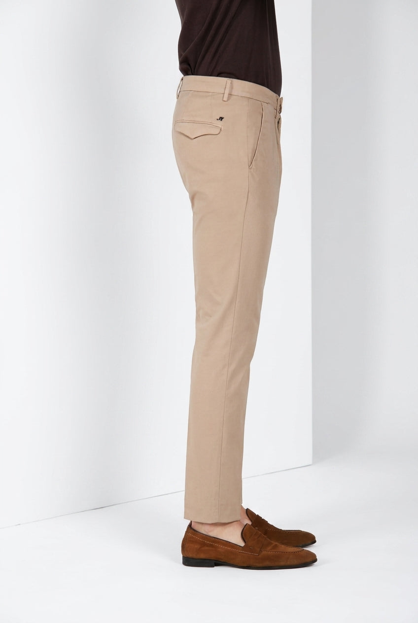 Torino 1 Pinces Flex men's chino pants in super stretch gabardine slim fit