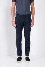 Torino 1 Pinces Flex pantalone chino uomo in gabardina super stretch slim fit