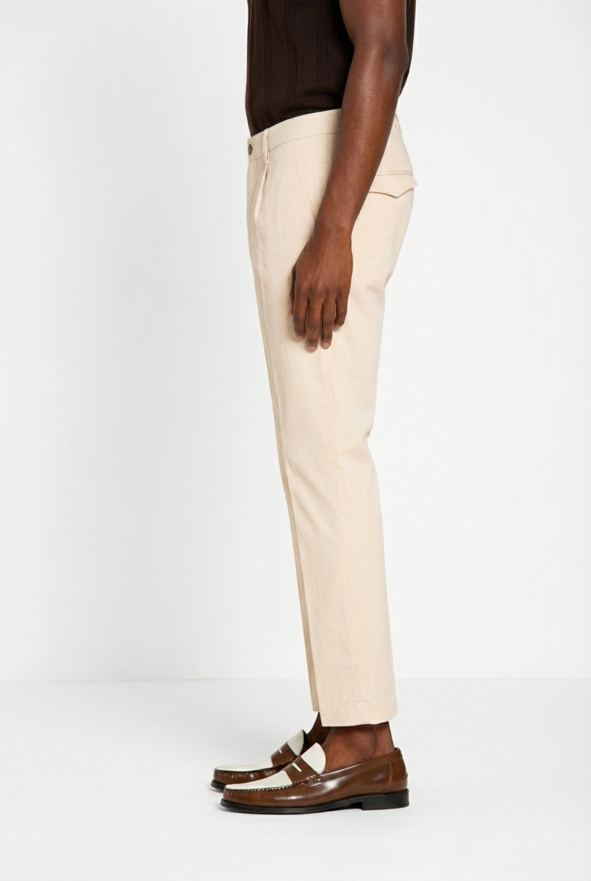 Torino 1 Pinces Flex men's chino pants in super stretch gabardine slim fit