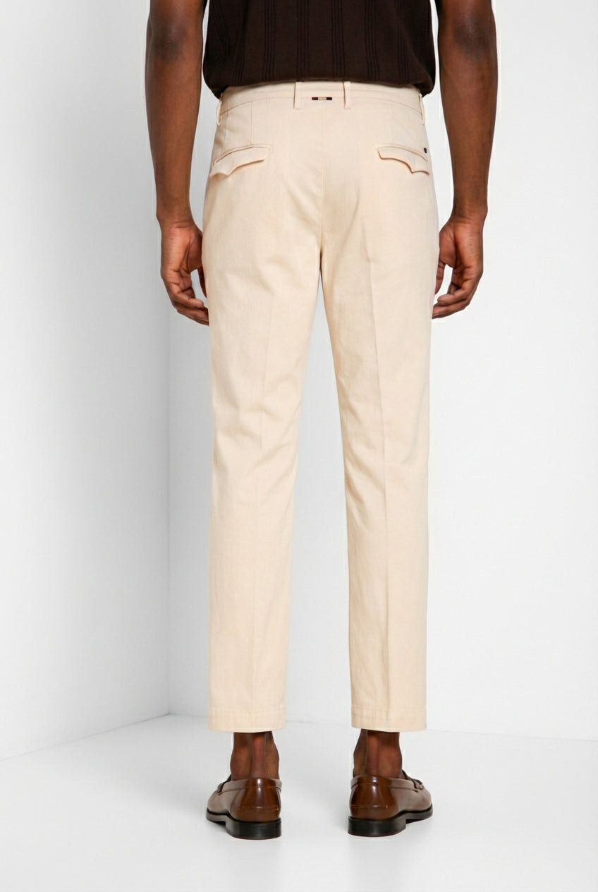 Torino 1 Pinces Flex pantalón chino hombre en gabardina super stretch slim fit