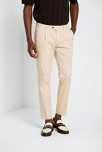 Torino 1 Pinces Flex pantalón chino hombre en gabardina super stretch slim fit