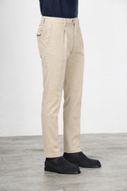 Torino 1 Pinces Flex men’s chino pants in cotton and cashmere twill with slim fit