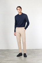 Torino 1 Pinces Flex men’s chino pants in cotton and cashmere twill with slim fit