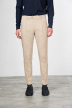Torino 1 Pinces Flex men’s chino pants in cotton and cashmere twill with slim fit