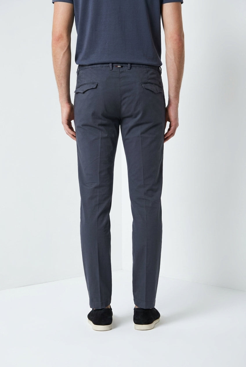 Torino City Icon Flex men's chino pants in stretch cotton and linen cavallery slim fit