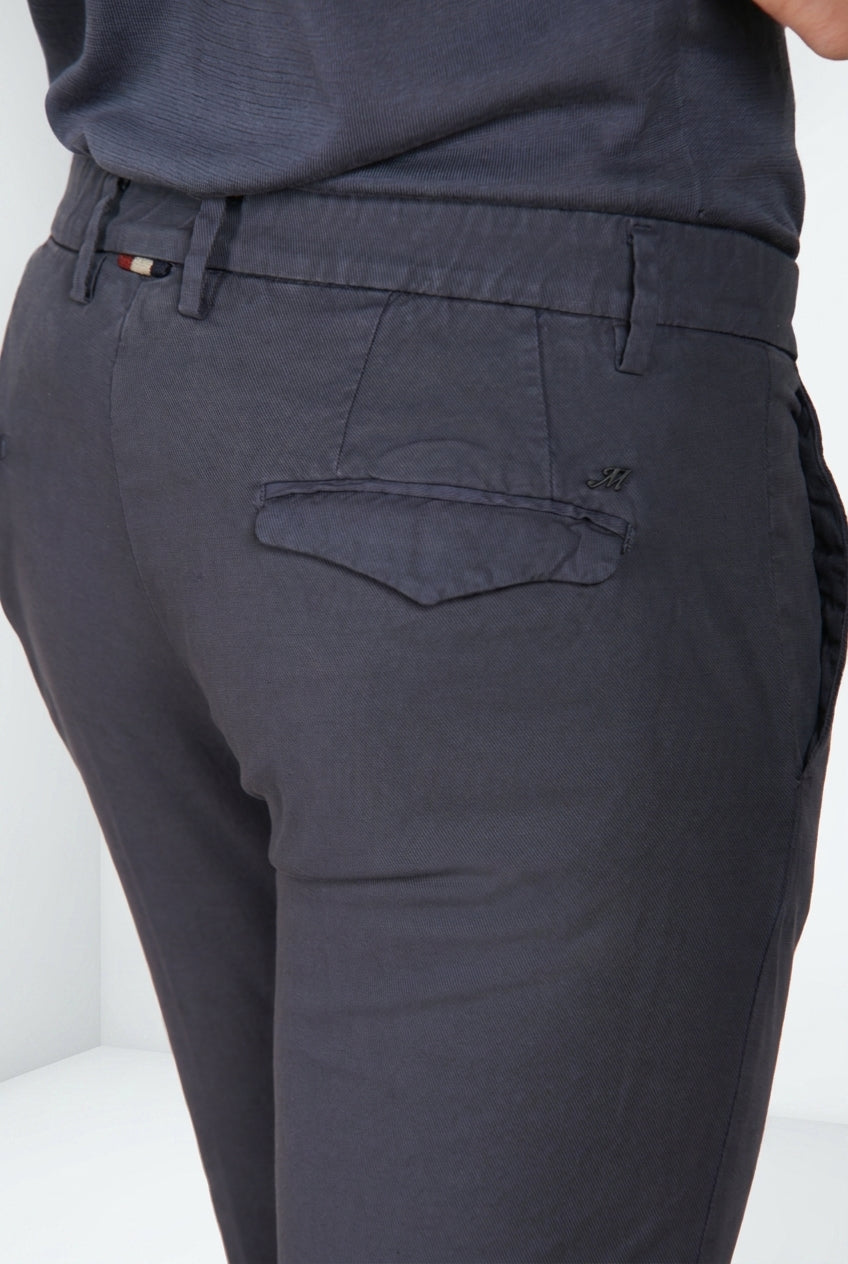 Torino City Icon Flex pantalone chino uomo in cavallery di cotone e lino stretch slim fit